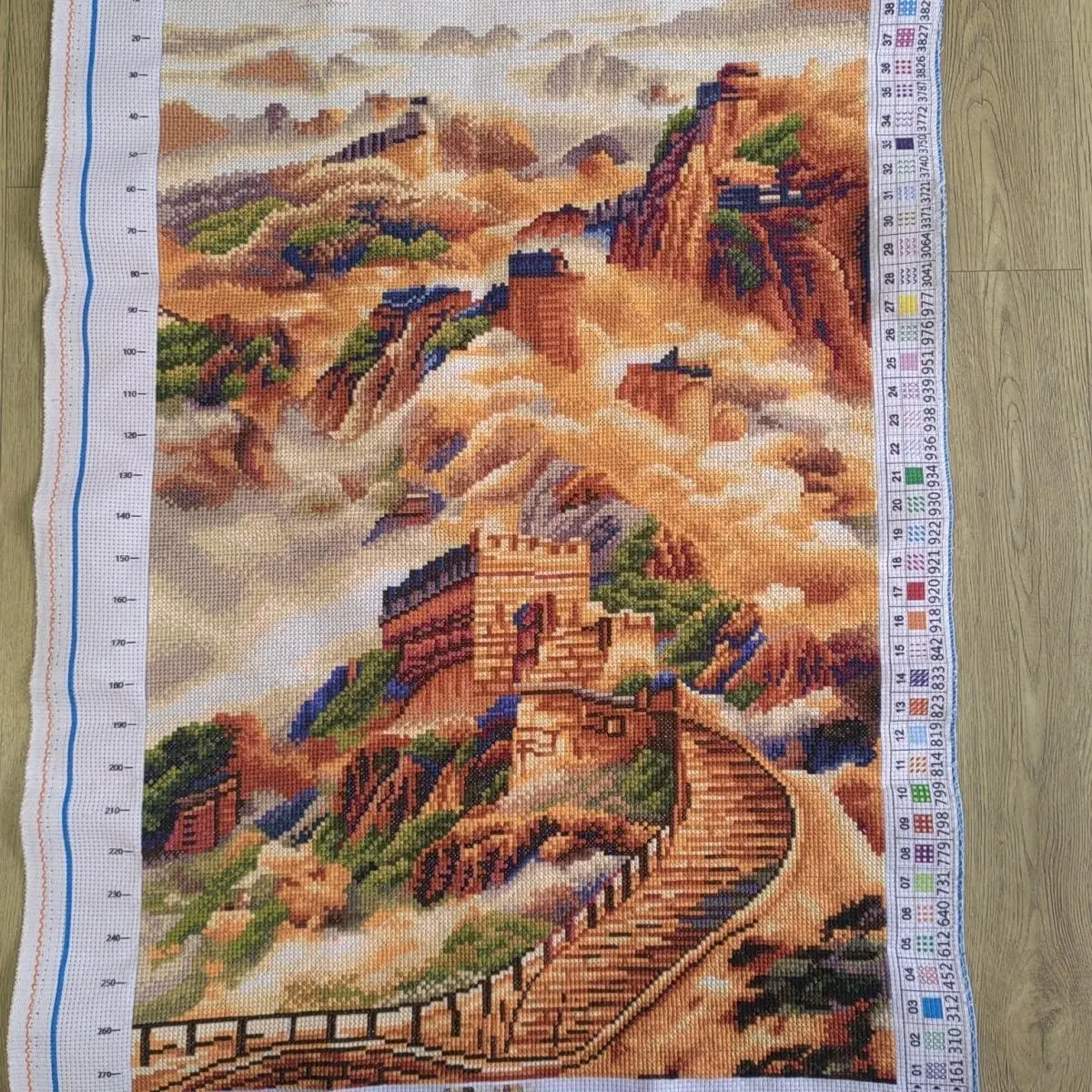 

2024 Cross Embroidery Finished Product, Great Wall Scenery, Handmade Embroidery, Study, Entrance, Living Room, Cross Wall Art