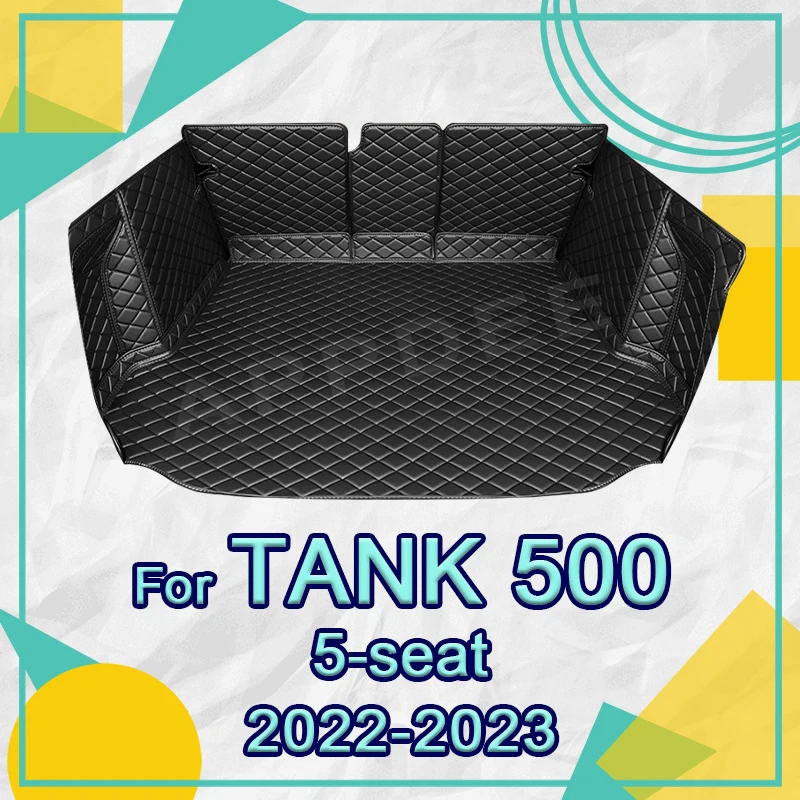 

Auto Full Coverage Trunk Mat For Tank 500 5-Seat 2022 2023 Leather Car Boot Cover Pad Cargo Liner Interior Protector Accessories