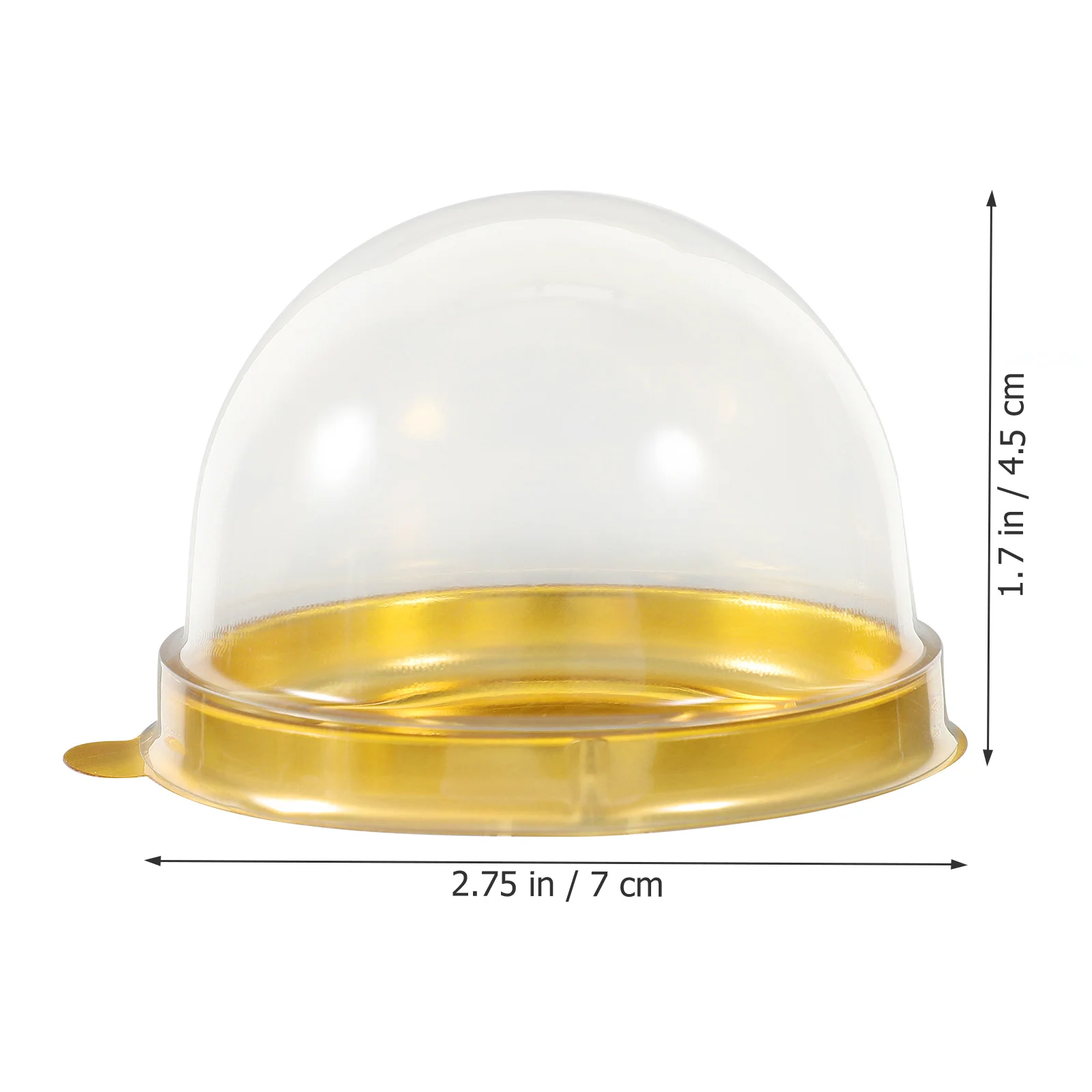 50 stücke Runde Kunststoff Eigelb Knackige Box Dome Container Backen Verpackung Goldene Tablett Lebensmittel Grade PET Umweltfreundlich Sicher Anhaltende