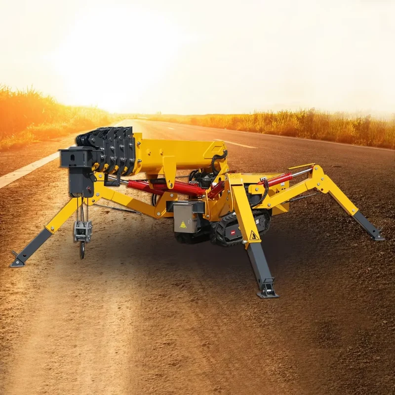 Miniature Spider Crane 3 Ton 8 Tons Track Frame Slewing Spider Crane Hydraulic Spider Crawler Telescopic Boom Crane for Bulgaria
