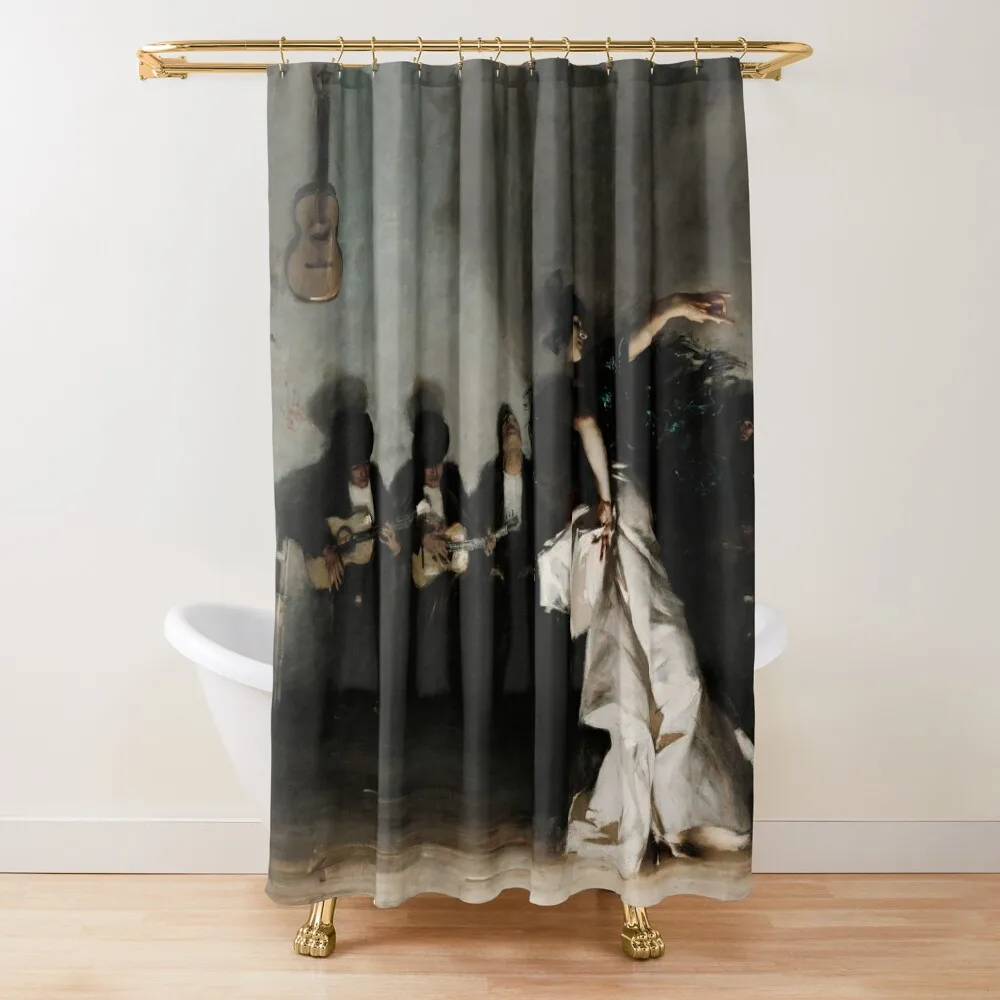 El Jaleo Painting By John Singer Sargent Shower Curtain Anime Bathroom Modern Accessory Bathrooms Curtain