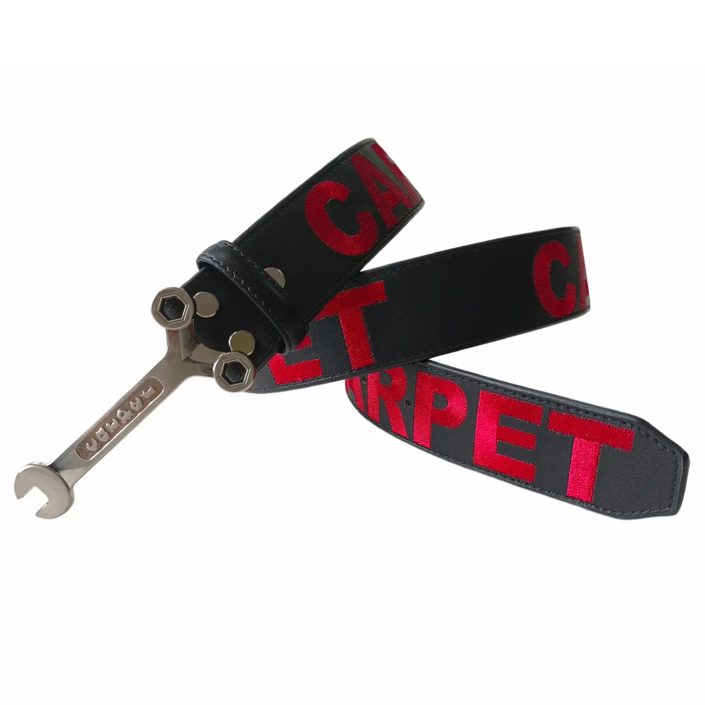 Leather Belt Genuine Leather Belt Wrench Buckle Embroidered Letters Wide Waist Strap For Casual Workwear Biker Street Fashion