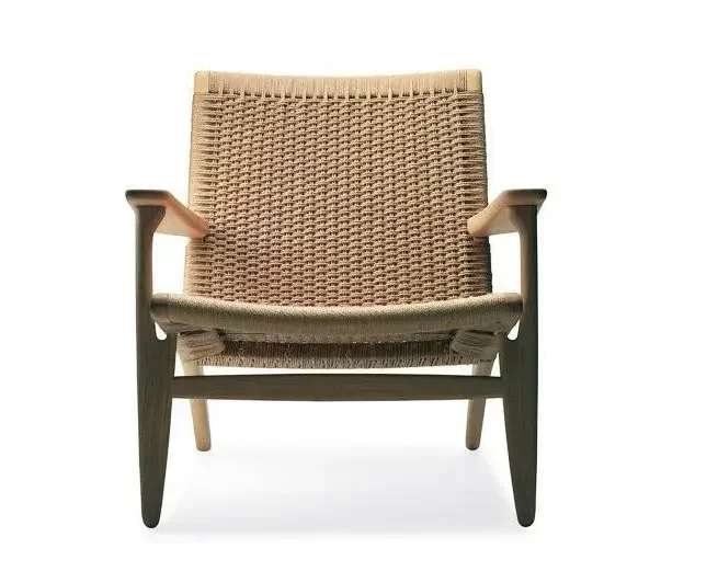 

#Wooden Furniture Hand Woven Paper Cord and Solid Wood Frame CH25 Easy Chair for Home Furniture