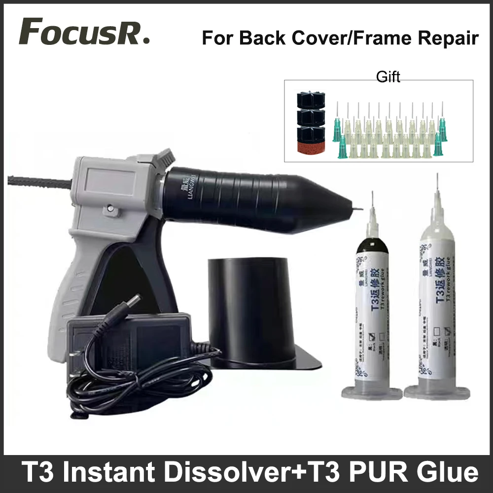 T3 Instant Dissolver Dispenser Solid PUR Glue For iPhone 14 13 Back Cover Curved Screen Middle Frame Bracket Bonding Repair Tool