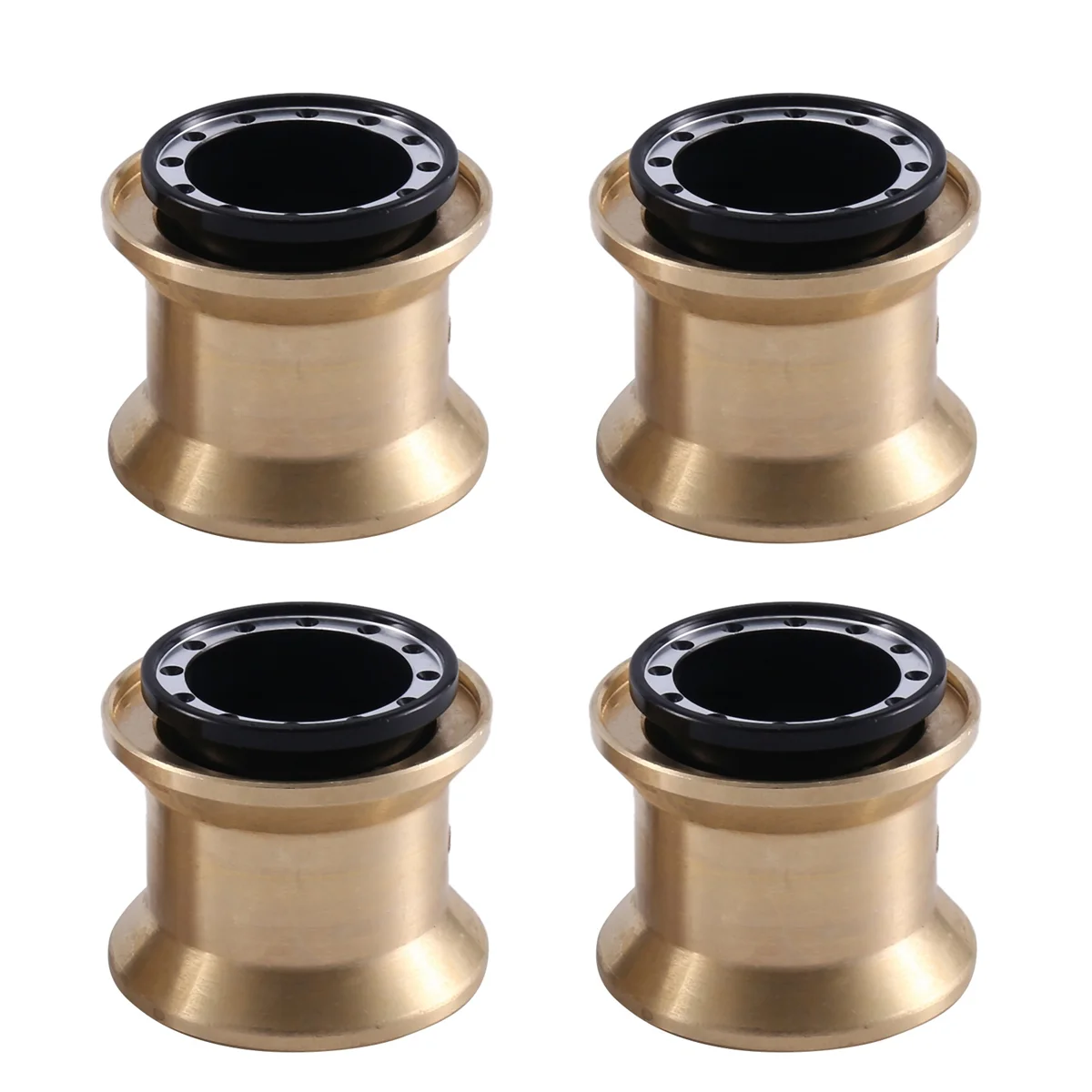 4Pcs Brass Clamp Ring Metal 1.0 Wheel Rim Wheel Hub for FMS FCX24 Max Smasher 1/24 RC Crawler Car Upgrade Accessories,1