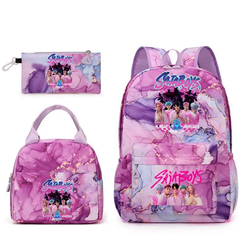 3 قطعة مجموعة KPop شيطان على ظهره هنتر طالب المراهقين المدرسية فتاة مراهقة السفر التدرج Mochilas حقيبة الغداء حقيبة الظهر