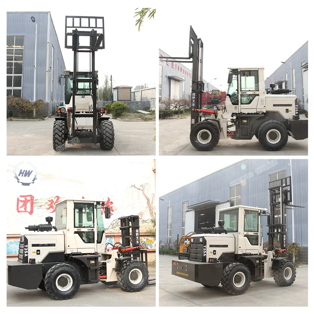 4x4 wheel drive forklift rough terrain forklift truck 3ton 3.5 ton 5ton 6ton offroad forklift