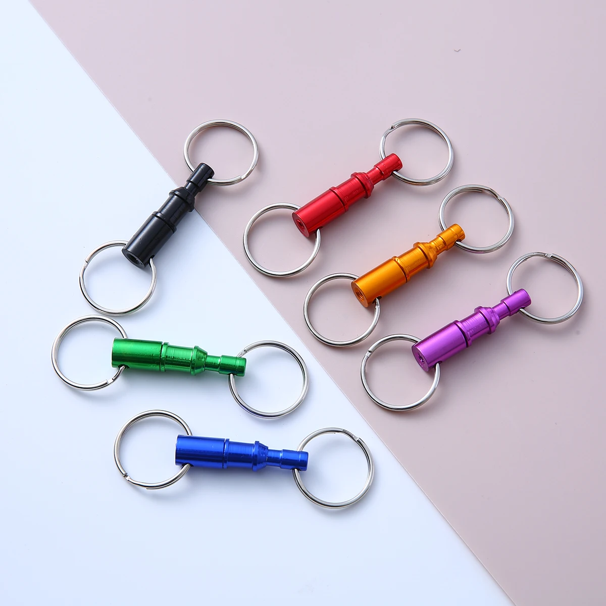 2/5/10/20PCS Key Chains Detachable Key Holder Dual Splits Quick Release Pull-Apart for Handy outdoor Accessories Colorful