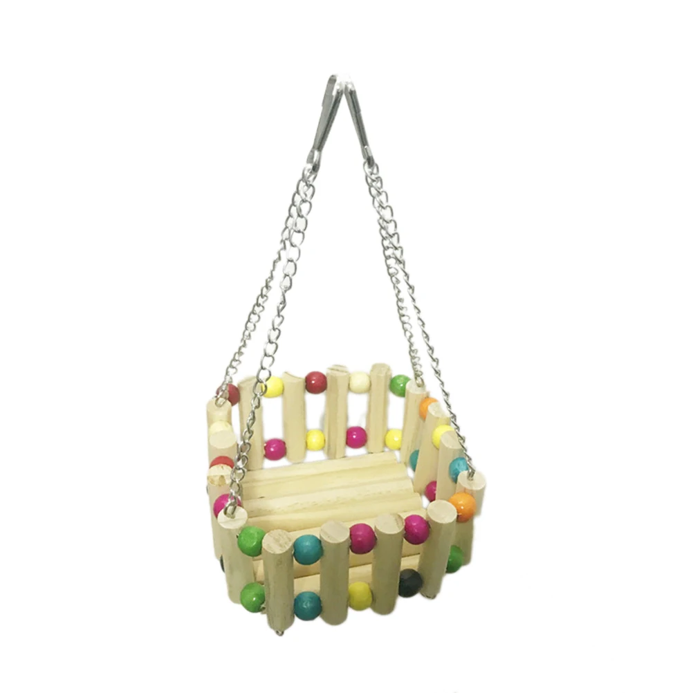 

Wooden Nest Swing Hammock Animal Cave Hut for Squirrel Chinchilla Guinea Pig Rat Pet House Portable Winter Use Bright Color