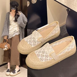 Women Shoes  Spring  New Breathable Sports Mesh Versatile Summer Hollow Walking Flying Woven No-slip Ladies Sneakers