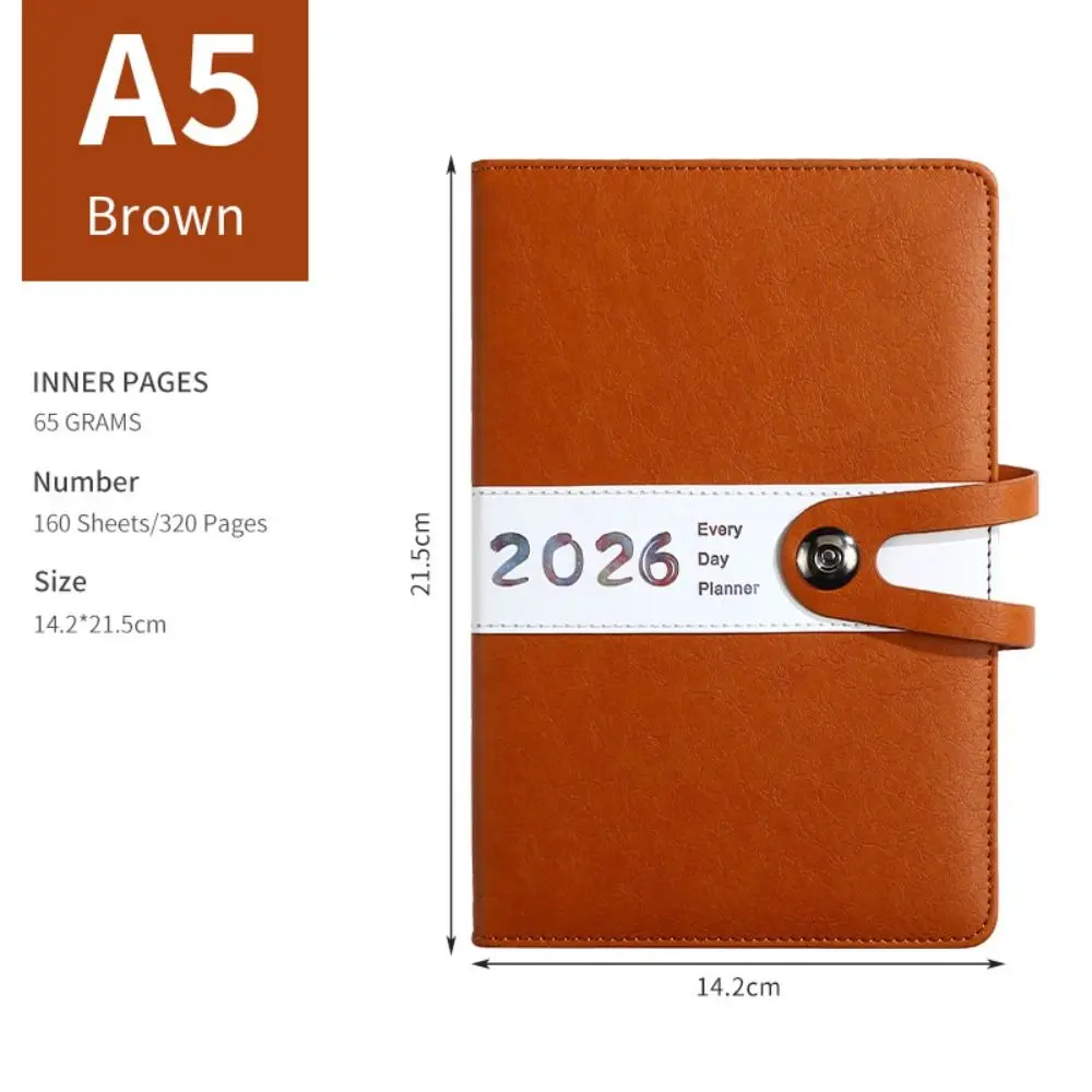 English 2026 Schedule Planner Notepad 12 Months Efficiency A5 Agenda Planning Notebook Simple Wear-resistant Diary Writing Pads