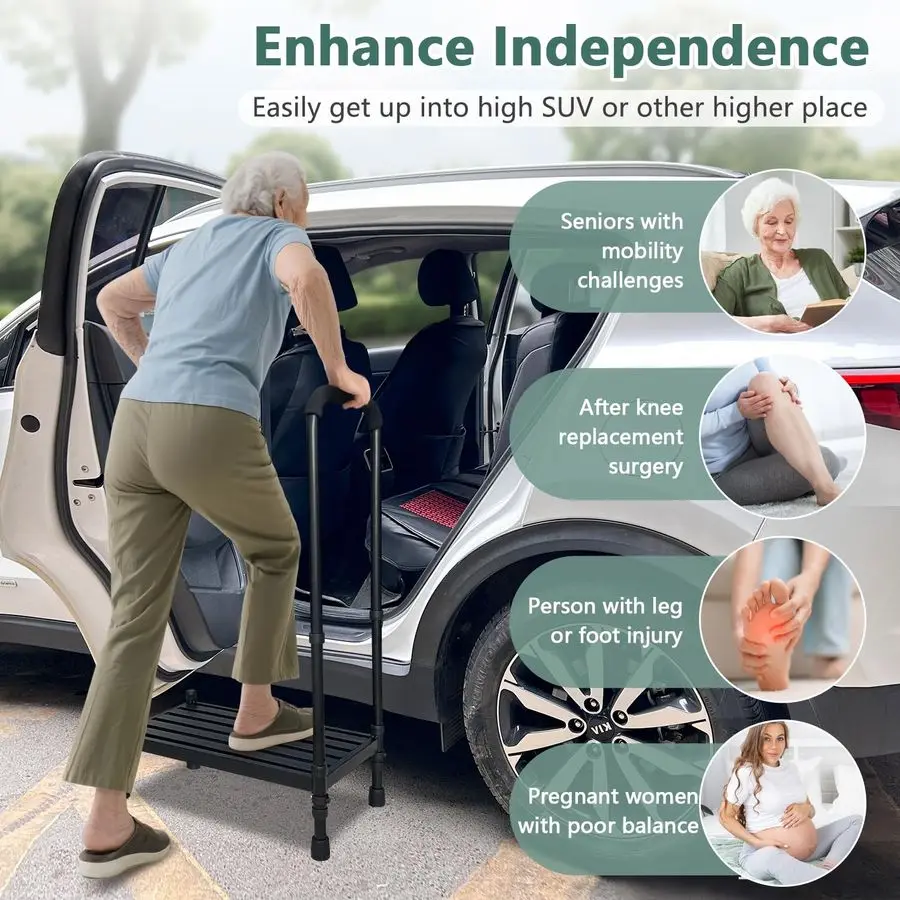 مقعد متدرج مع مقبض لكبار السن، مقاعد طبية للمعاقين مع درابزين، خطوات سرير كبار السن للأسرّة العالية، ميتا شديدة التحمل