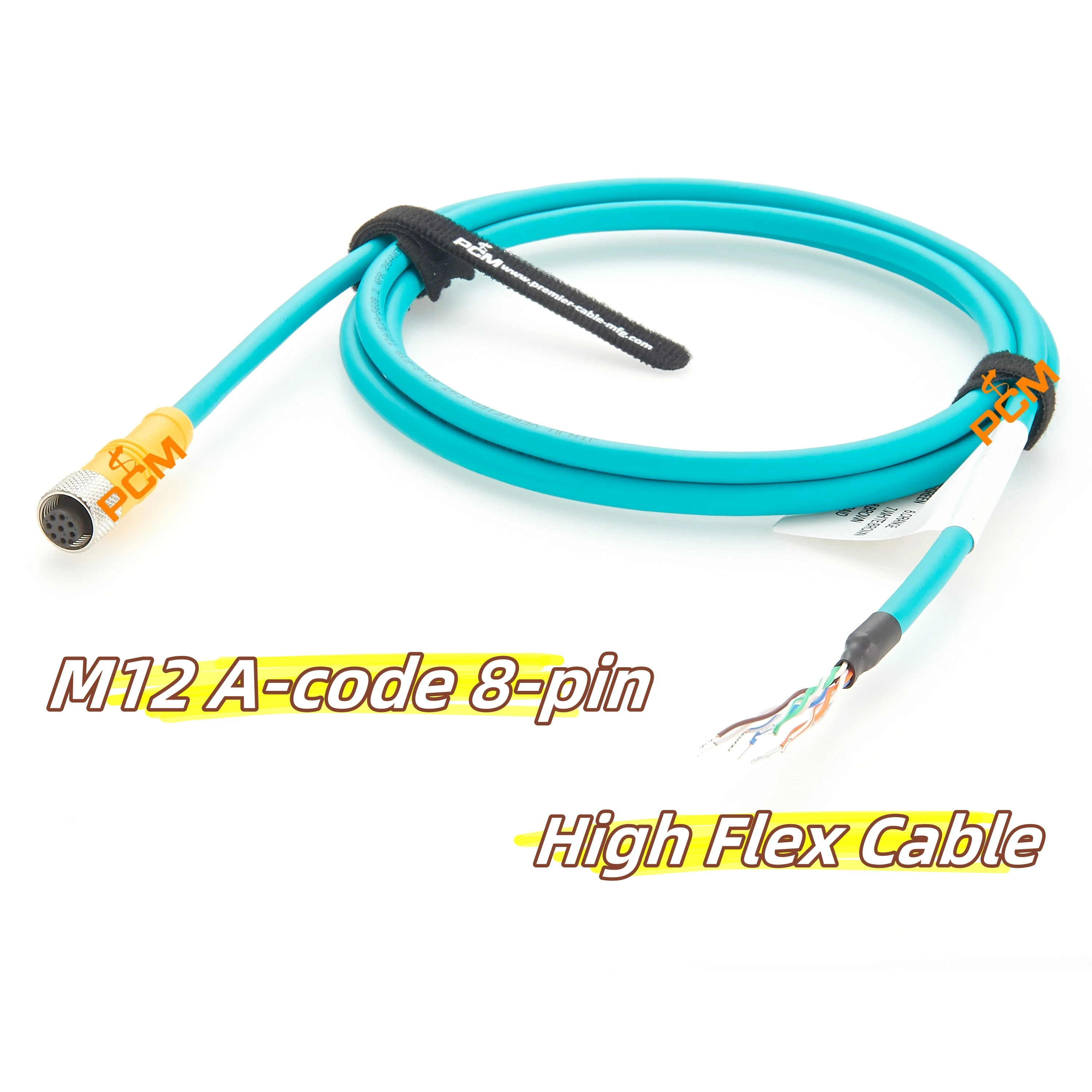 Cognex In-Sight 5000 High Flex Power Trigger GPIO I/O M12 8P Camera Cable Compatible with CCB-84901-0101-02, CCB-84901-0102-05