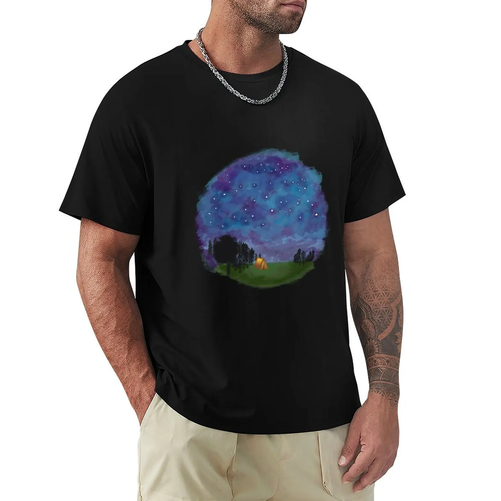 

Camping under the Stars T-Shirt anime tshirt hippie clothes Funny t-shirt t shirt men 100℅ cotton