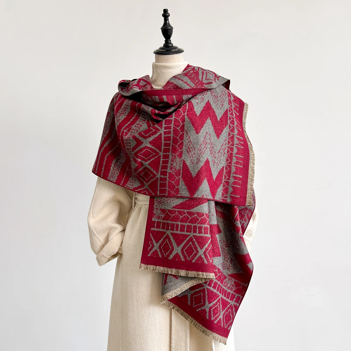 

Winter Women's Fashion Warm Poncho Imitation Cashmere Thick Shawl Wrap Female Pashmina Blanket Bufanda Echarpe Scraf