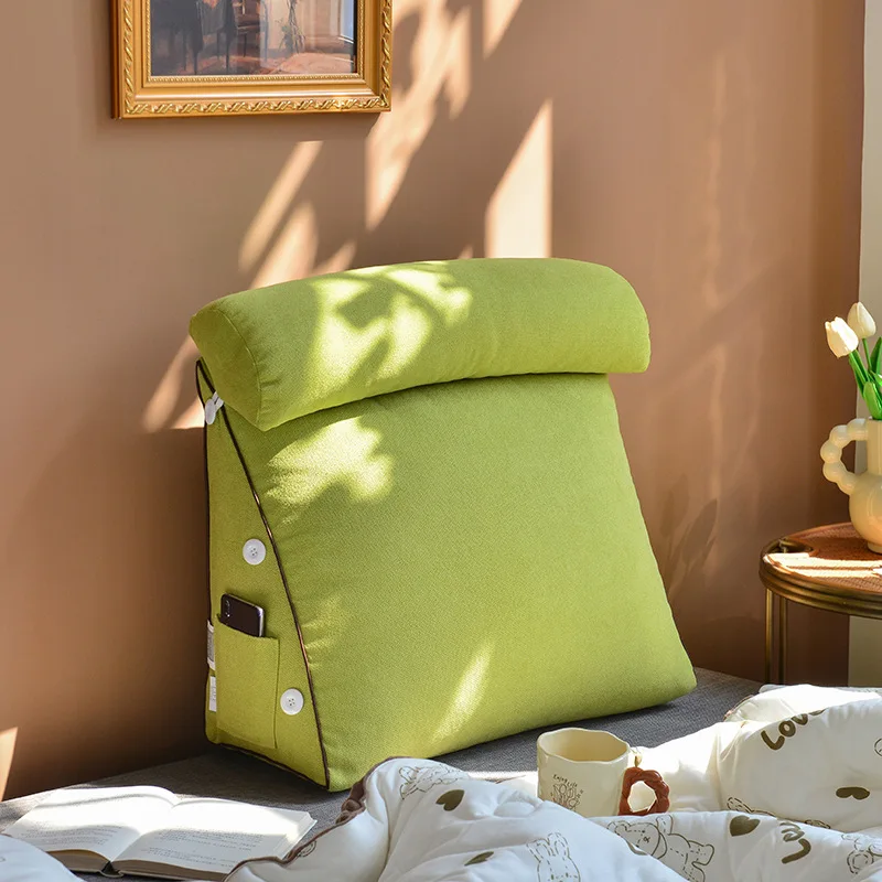 1 piece of bedside cushion bed reading pillow thickened sofa soft bag pillow neck protection waist protection backrest