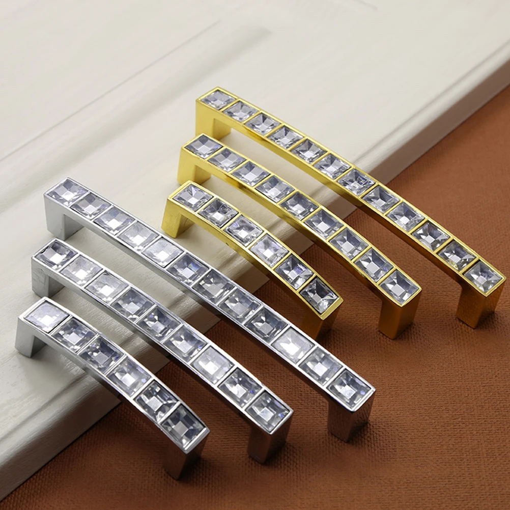 

Cabinet Drawer Handle Cupboard Handles Golden Polished Crystal Knobs for Cabinets