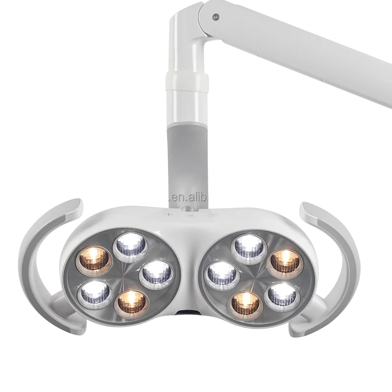 10LED Dental Operating Light with Induction for Denatl Chair Unit Shadowless Oral Surgery Lamp Yellow White Light