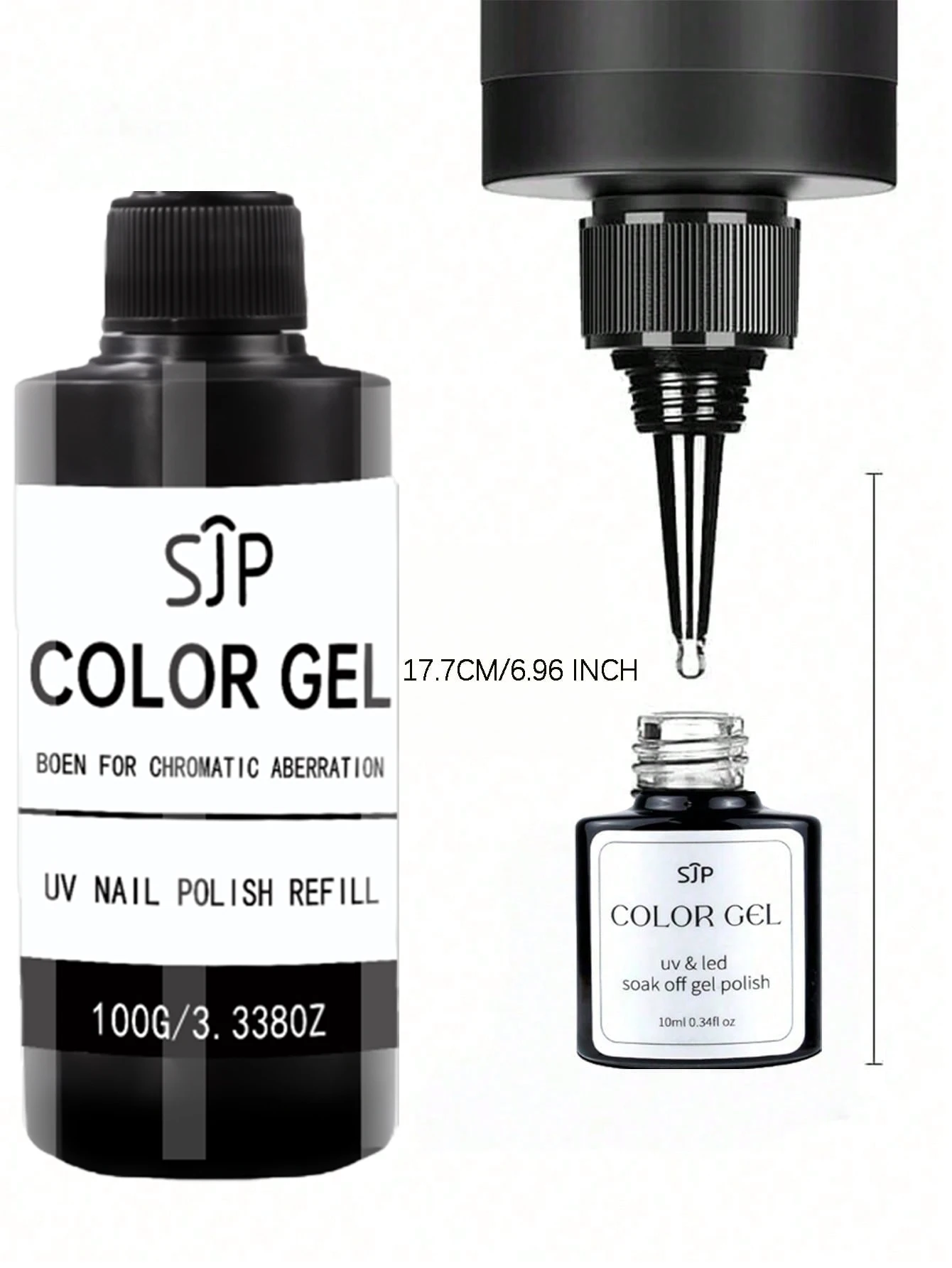 Smalto per unghie gel colorato da 100 ml (UV/LED), smalto semipermanente, confezione di ricarica per smalto artistico in gel bianco e rosso