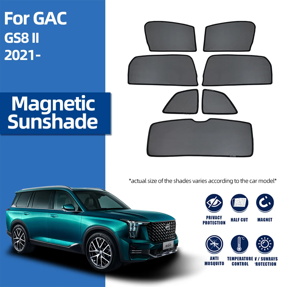 

For Trumpchi GAC GS8 II 2021-2024 Magnetic Car Sunshade Shield Front Windshield Curtain Rear Side Baby Window Sun Shade Visor