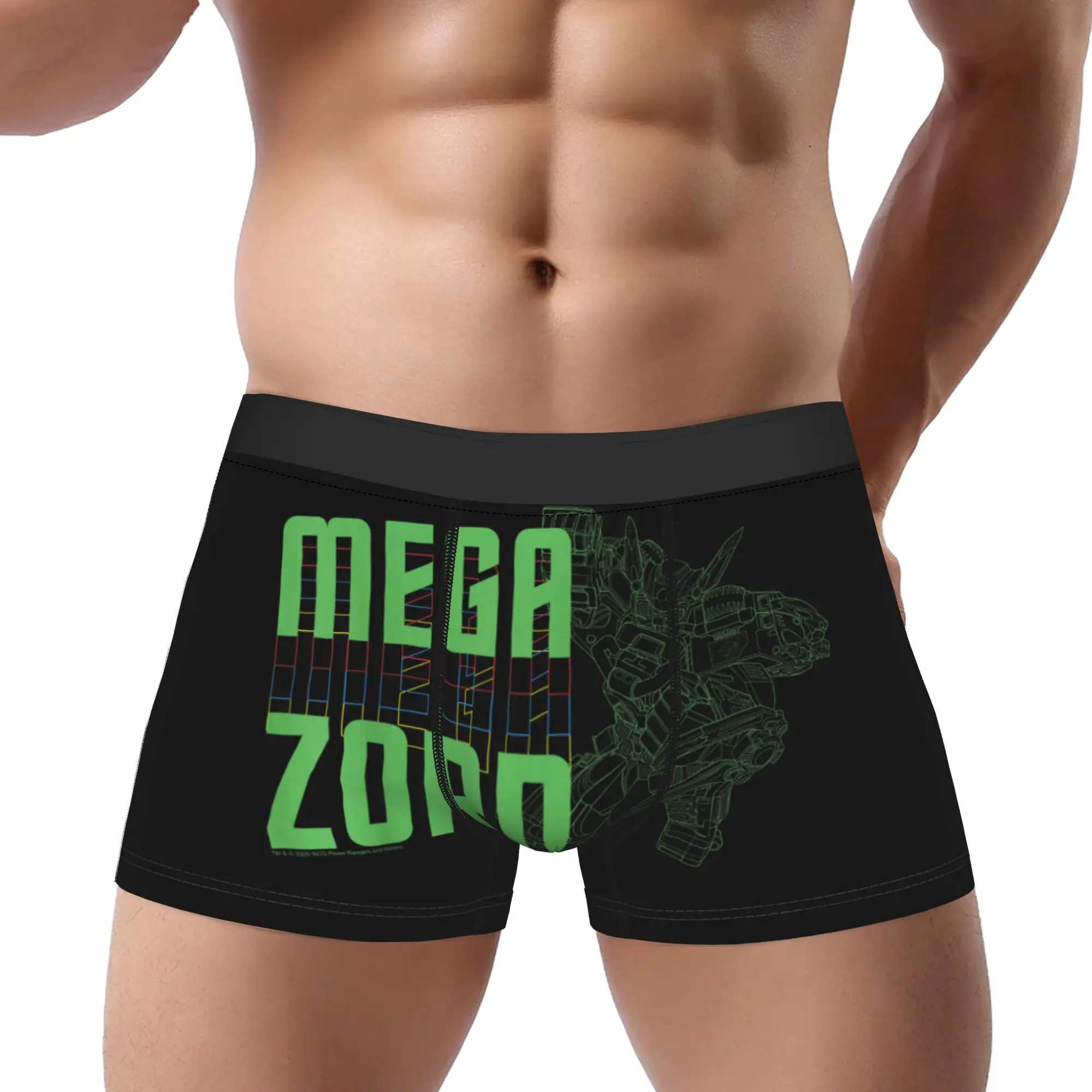 Calzoncillos Boxer de Bandai Power Rangers Megazord Line Art, ropa interior transpirable para hombre, pantalones cortos estampados, calzoncillos tipo bóxer