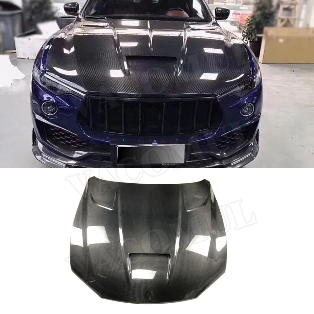 Dry Carbon Fiber Front Engine Hood Vent Cover for Maserati Levante 2016-2019 Forged Carbon Car Bonnet Cap MS Style