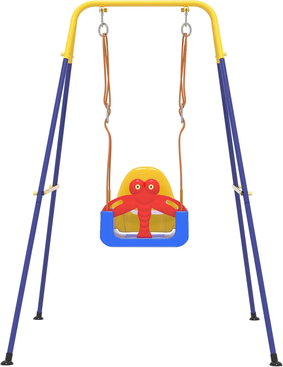 

3-in-1 Adjustable Baby to Toddler Swing Set with Safety Harness, Indoor Outdoor Play
