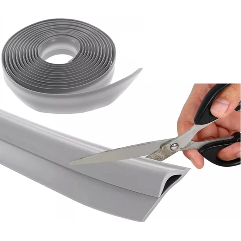 

5M Gray TPE Edge Sealing Strip Protector Edges Shield Encloser Sealing Self Adhesive Floor Transition Strip Carpet Edge Strip