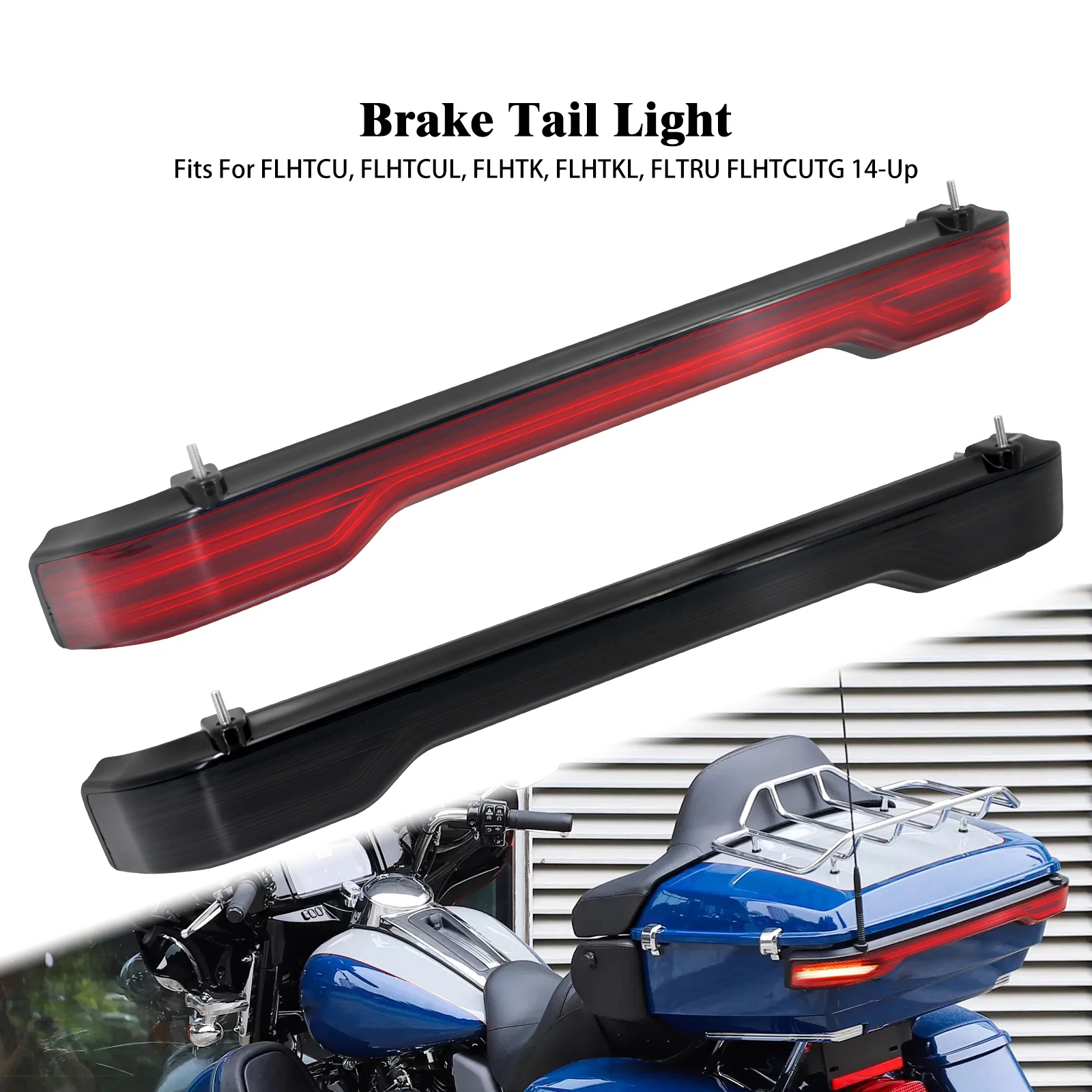 

Motorcycle Trunk Pack LED Light Brake Turn Signal Tail Lamp Indicator For Harley Touring Ultra Limited FLHTCU 2014-Up Road Glide