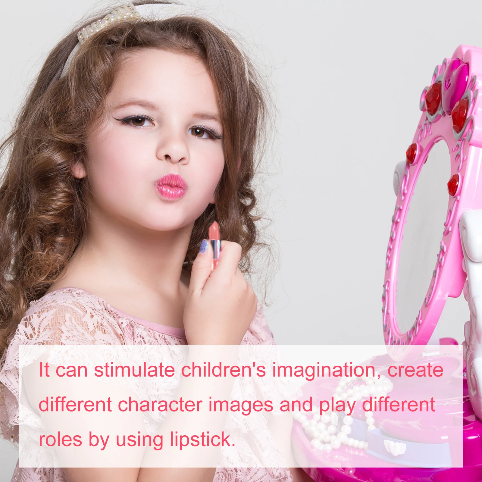Children's Lipstick Toy Zero Stain Water Based Washable Children Lipstick Cute Princess Pretend Makeup Dress Up Light Shade Non-Sticky Texture Moisturizing Kids Play Safe Cosmetics Toy No Color Non-Toxic Plastic Hypoallergenic Kids Lip Gloss Toy New