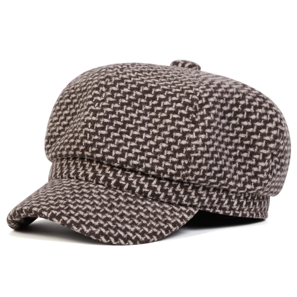 Unisex Thousand Bird Grid Personality Newsboy Hat Spring Autumn Retro Beret Hats Wild Casual Hats Octagonal Cap