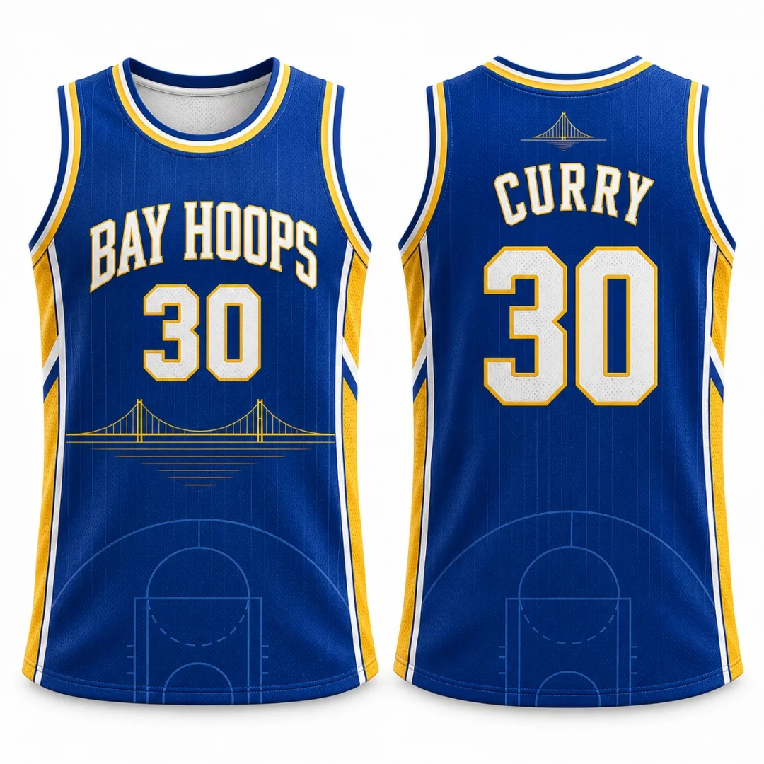 26-27 Men Curry #30 Basketball Jersey Golden Gate Bridge Print Sleeveless Mesh Quick Dry Sports Fan Tank Top Kids Clothes ﻿
