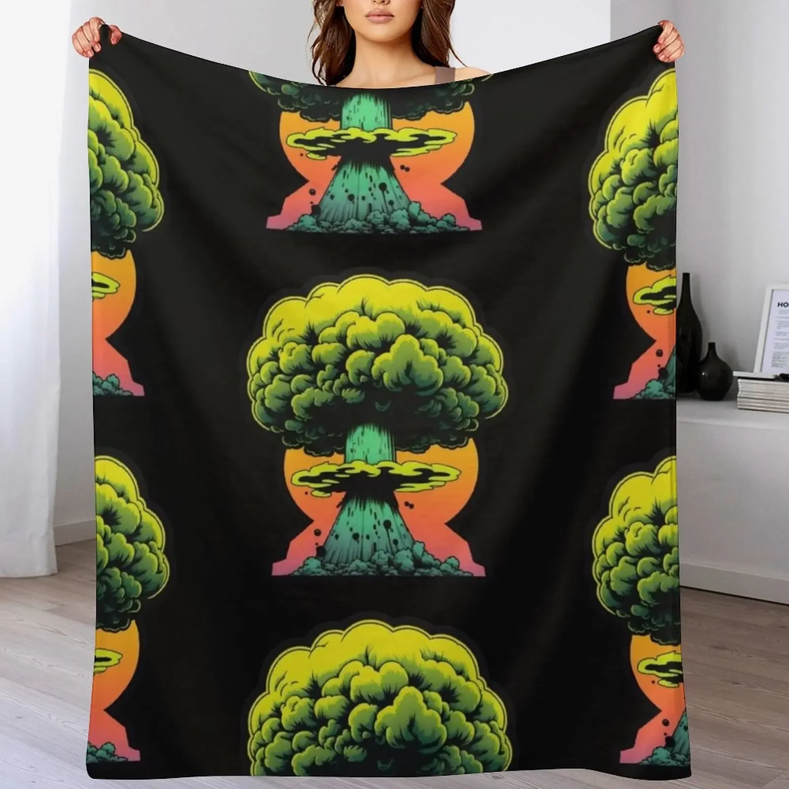 Nuclear Explosion WW3 Throw Blanket Luxurious Soft Blanket Holiday Gift for Family