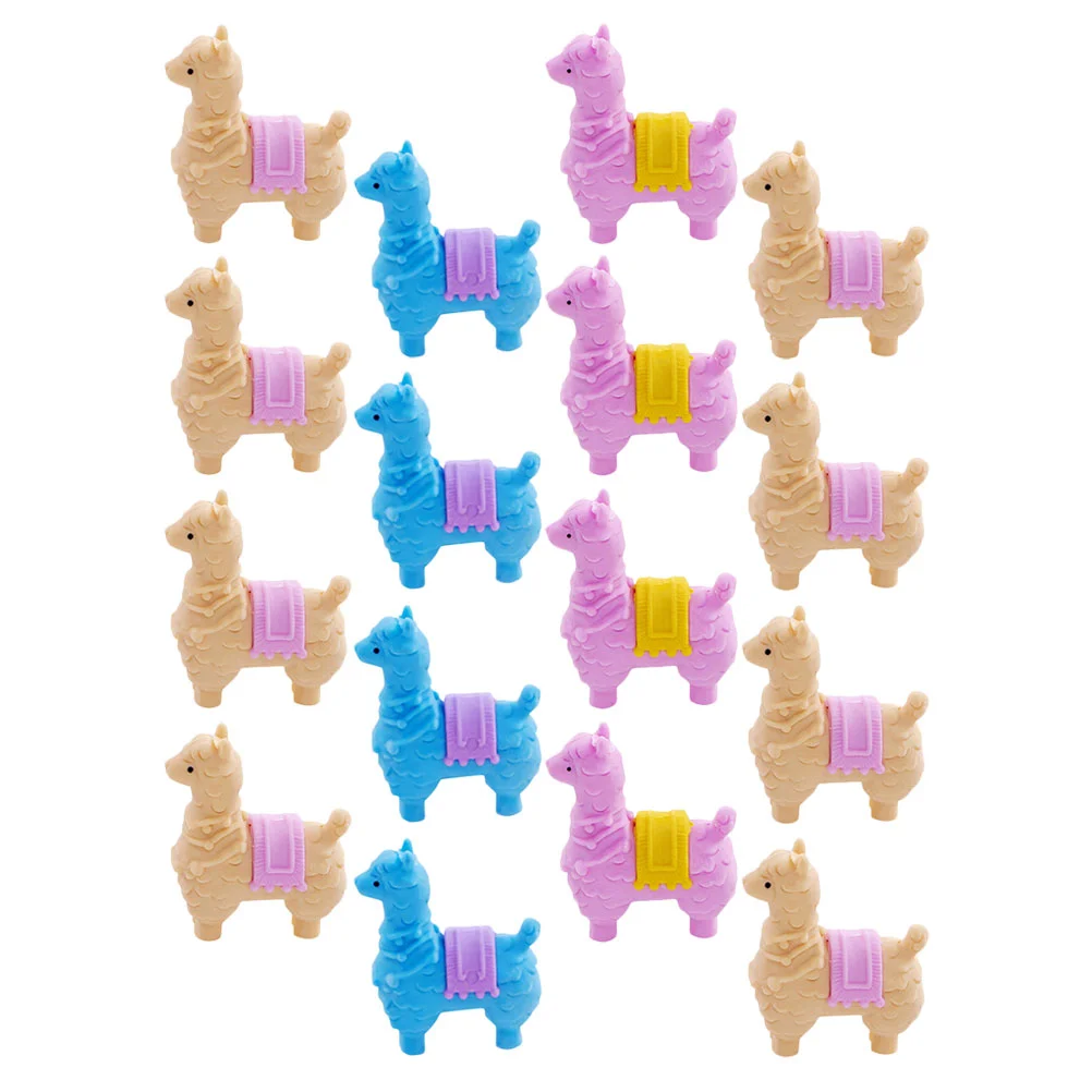 

16 Pcs Fidget Eraser Toy Alpaca Rubber Animal Erasers Toddler Mini for Kids Gifts