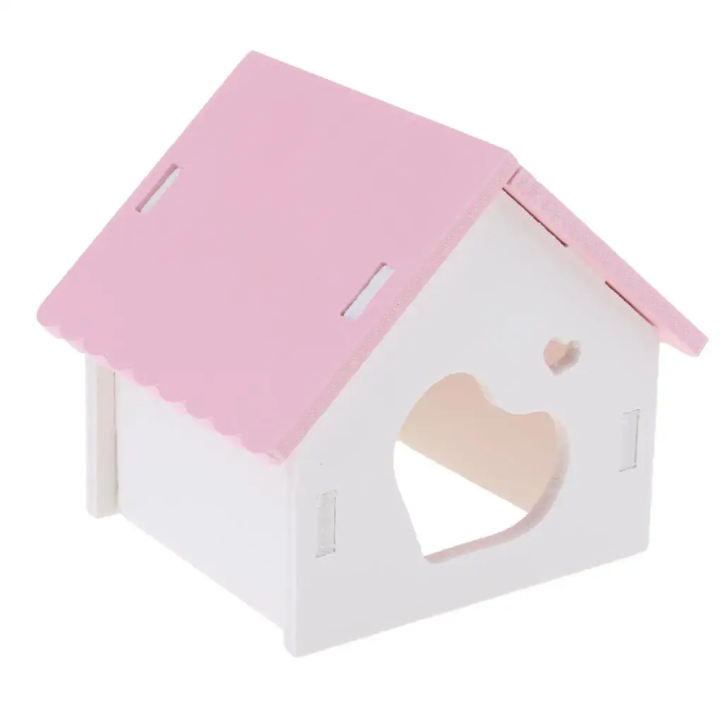 Wooden Hamster House Hideout Hut Hideaway Chews for Mouse Rat Gerbil