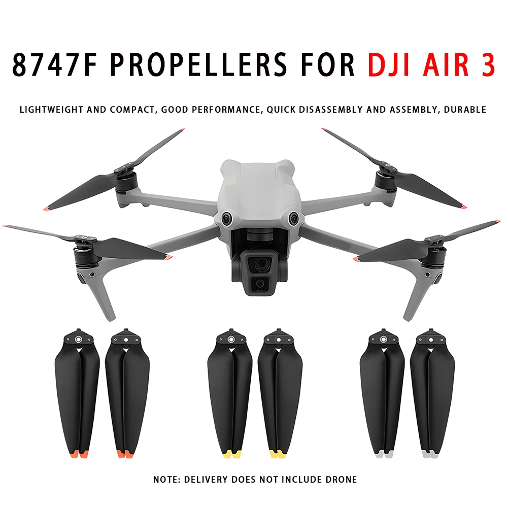 Propellers for Dji AIR 3 Blades, 8747F Propeller Low Noise Replacement Prop Blades Compatible: Dji Air 3 Drone Accessories