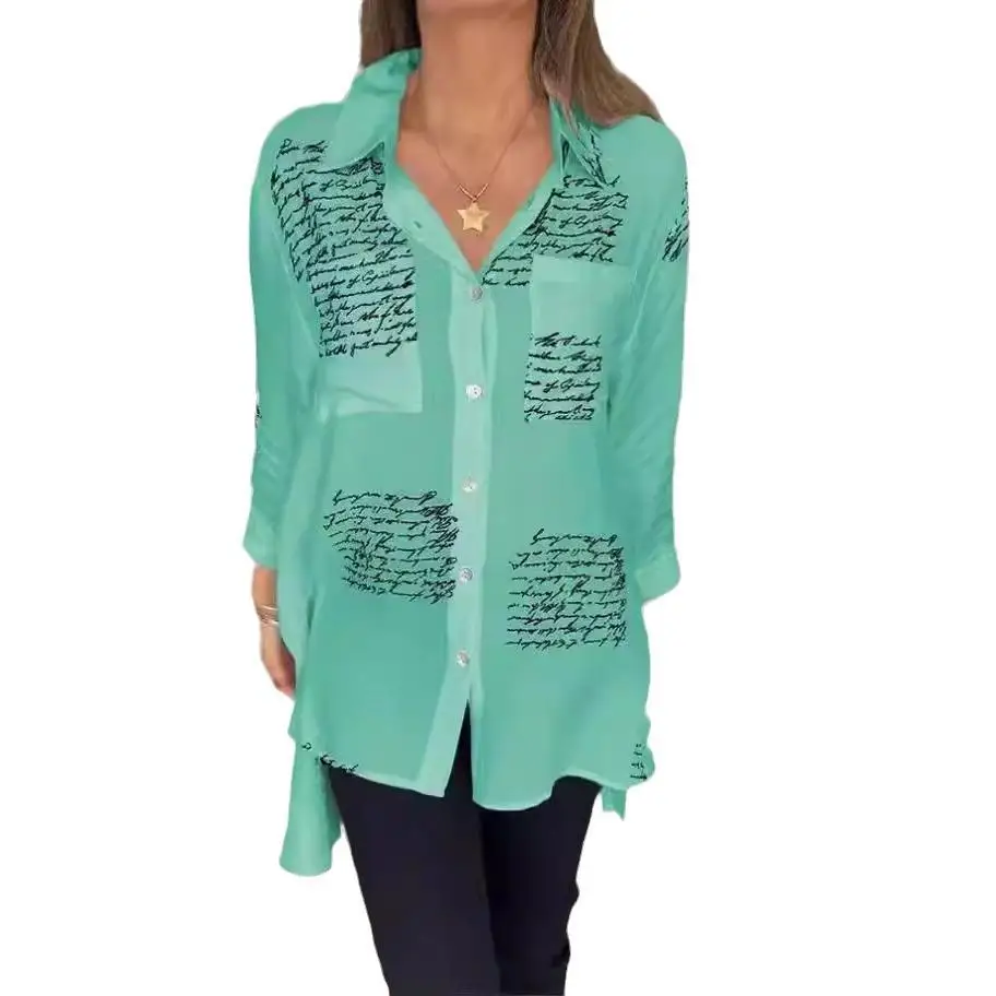 

Women's Printed Tailcoat irt Commute Sle Loose Fit Long Sve Polyester Geometric Pattern Formal Wear Summer 2024