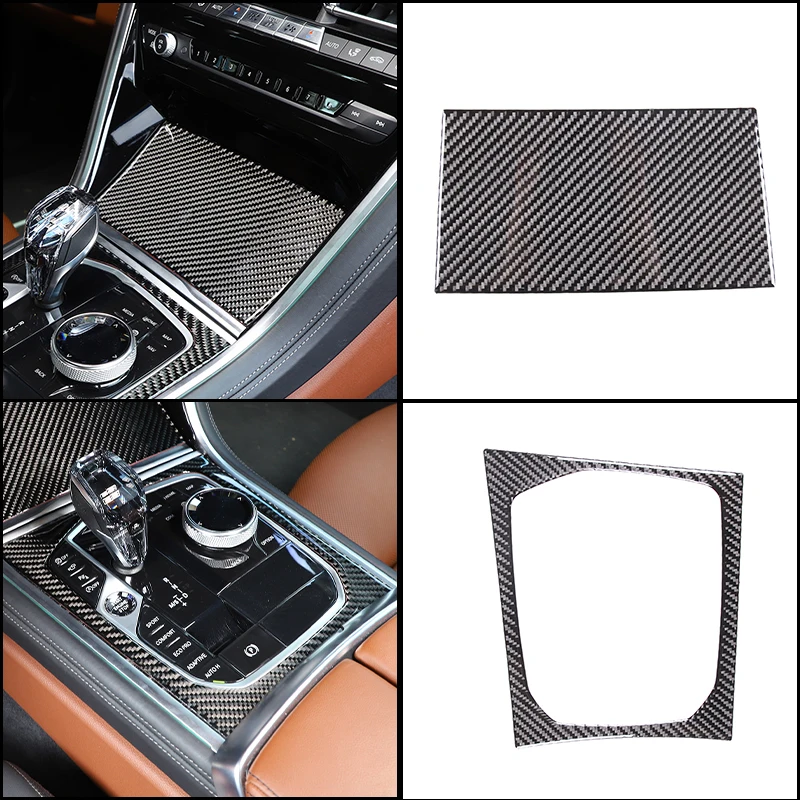 For BMW 8 series M850i G15 G16 2019-2022 car central control gear panel frame soft carbon fiber interior accessories LHD