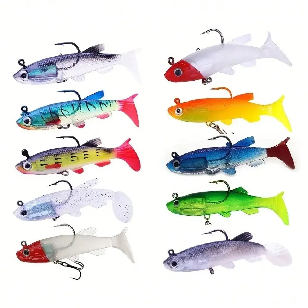 

10pcs/Lot Soft Lead Bait Fishing Lures Lifelike Wobblers Isca Artificial Bait Attract Fish Sea Fishing