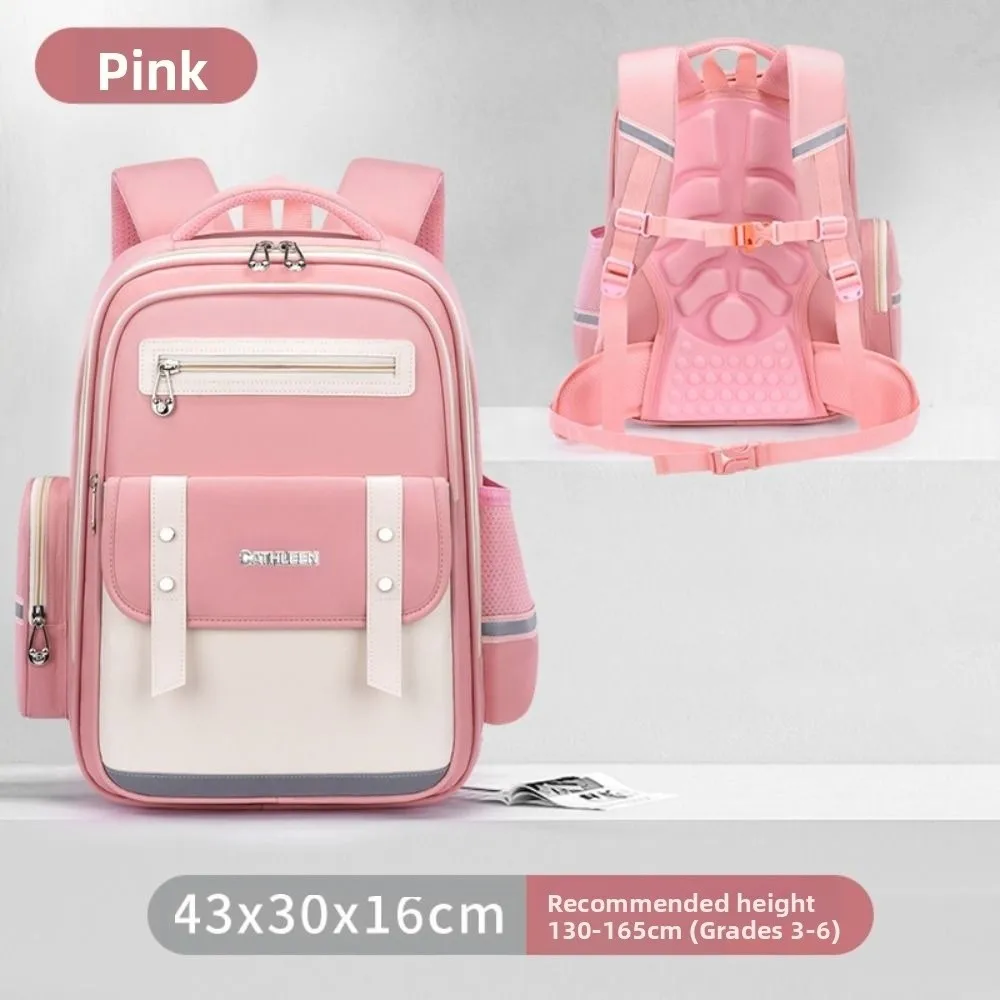 Ergonomic Kids School Bag British Style Reflective Strips Students Backpack Waterproof Adjustable Straps Orthopedic Backpack