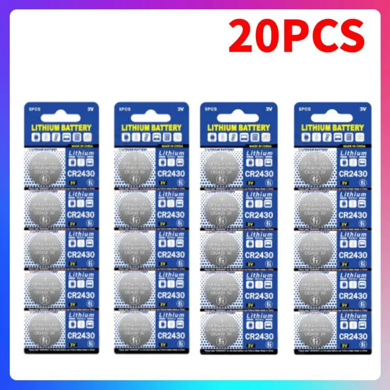 20pcs NEW CR2430 3V Lithium Battery CR 2430 DL2430 BR2430 Button Coin Batteries for Key Fob Watch Alarm Clock Remote Control