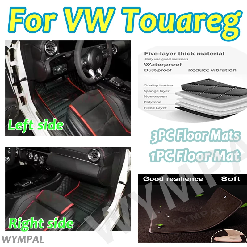 

Luxury Custom Car floor mats for VW Touareg 2008 2009 2010 auto foot Pads automobile carpet cover accessories full set
