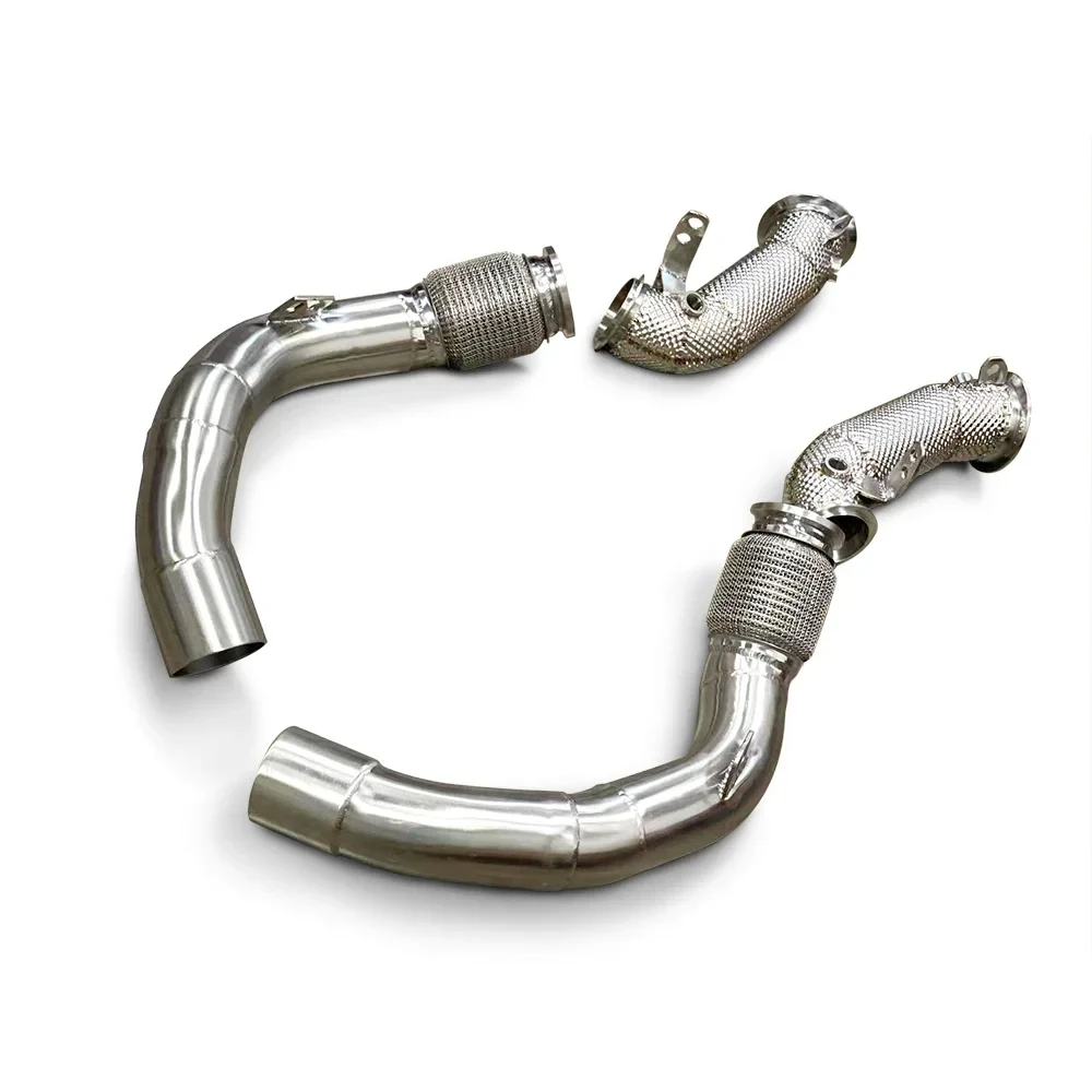 HEO Bolt‑on Diameter Reducing Downpipe With Full Heat Shielding For BMW F90 M5 4.4T OEM/ODM Custom‑Fit Aftermarket Component