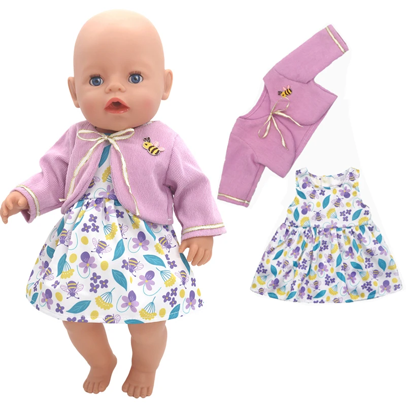 Doll Clothes for 43cm Baby Doll Leather Jacket Pants Set for 17 Inch Baby Doll Coat Winter Clothes Drop Shipping view 6