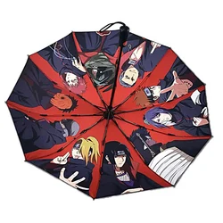 Japanese Anime Cartoon Sunny Rainy Automatic Umbrella Men Woman 3 Fold Wind Resistant Rainproof Sun Parasol Anti UV Sunshade