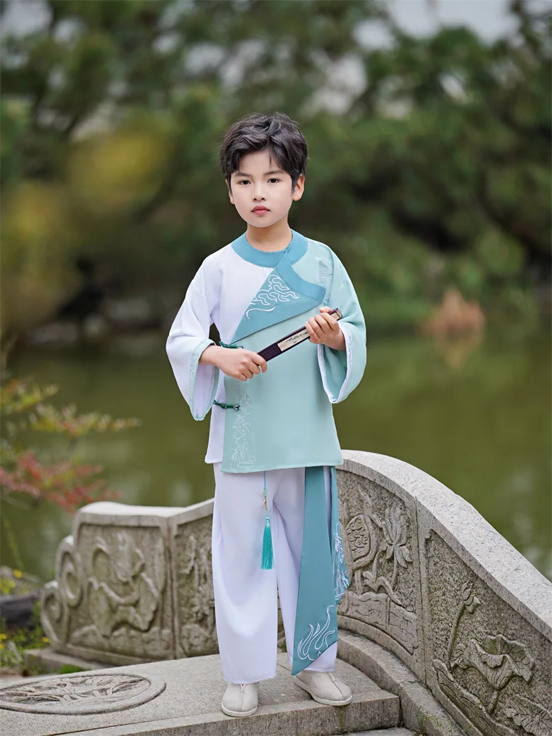 

Boys Green Fairy Hanfu Tang Suit Chinese Style Ancient Costume Traditional Costume for Kids