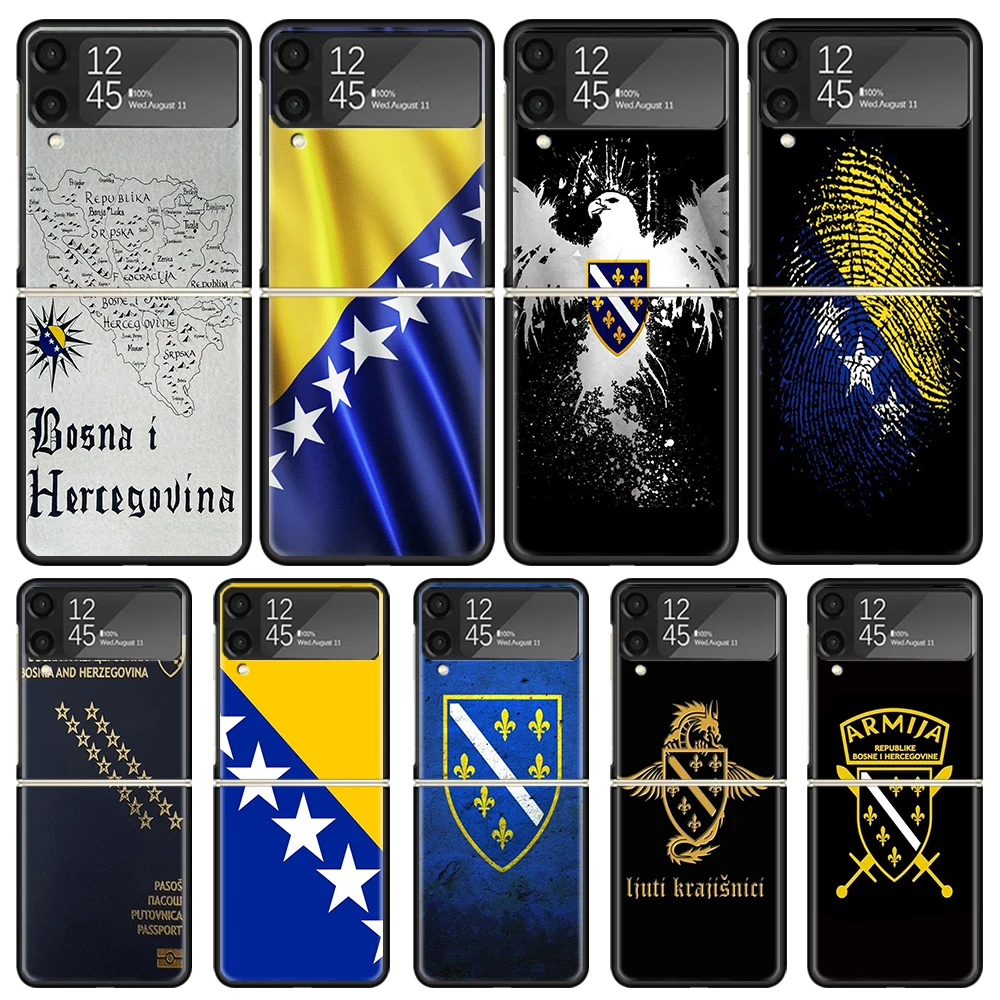 Bosnia And Herzegovina Flag Phone Case For Samsung Galaxy Z Flip6 Flip3 Flip4 Flip5 PC Hard Plastic Z Flip 6 5 4 3 5G Fundas Cov