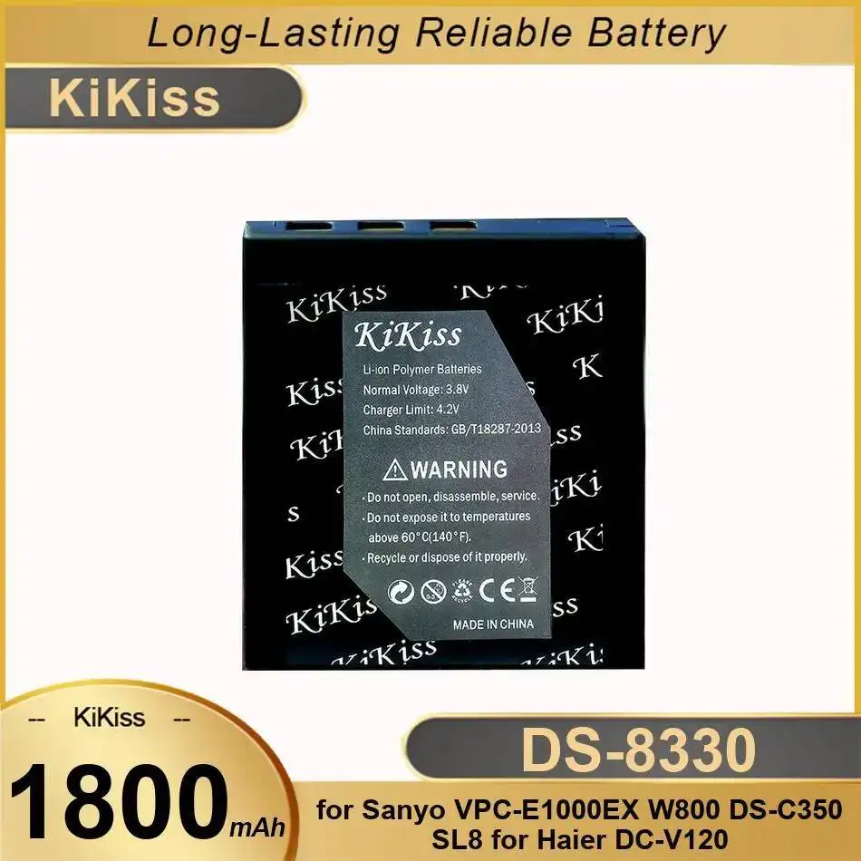 

Premium Replacement DS-8330 For Sanyo Vpc-E1000EX W800 DS-C350 SL8 Haier DC-V120 Camera Battery 1800Mah