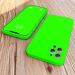 Neue offizielle Neon-Flüssigsilikon-Schutzhülle für iPhone 15, 14, 13, 12, 11, Pro Max Plus, XS, XR, fluoreszierende Mikrofaser-Abdeckung