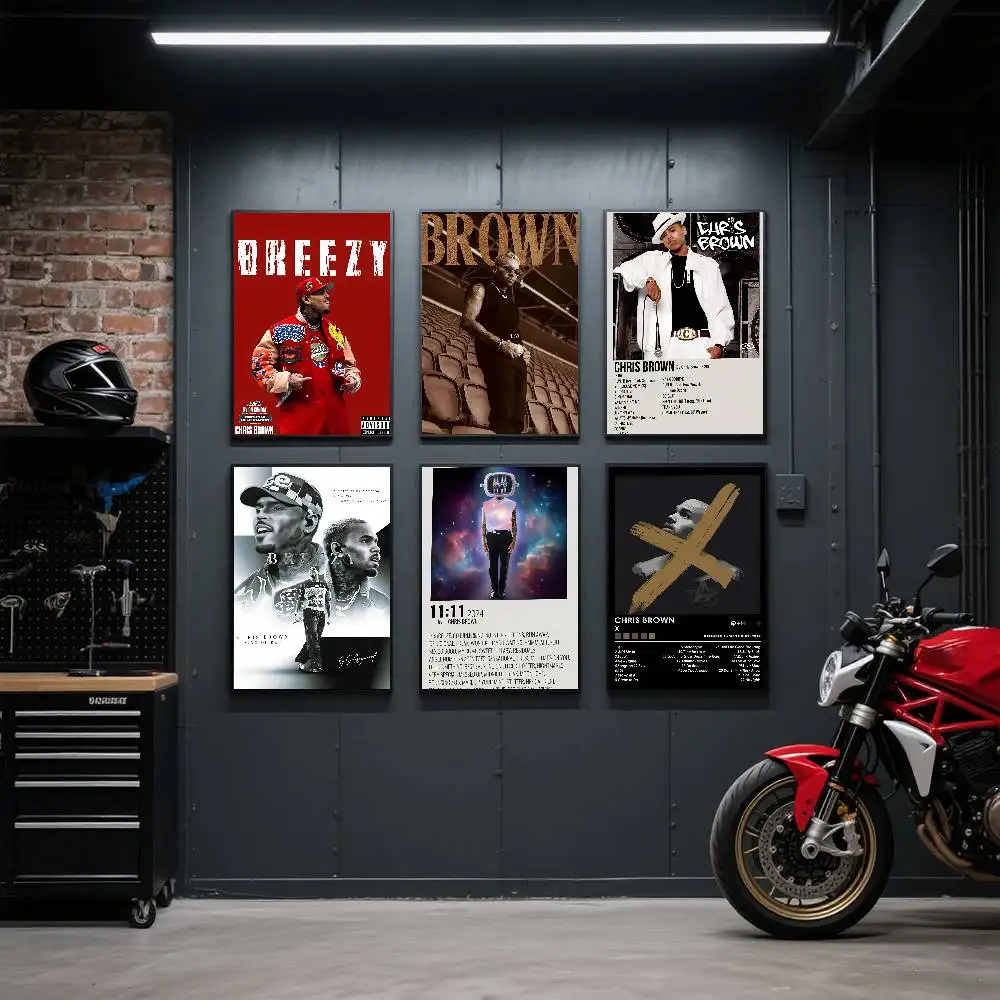 Heißer neuer Chris Brown Rapper-Poster-Kunstdruck im Anime-Stil, Heimdekoration, ideales Geschenk, perfekte Raumdekoration